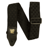 Black Checkers Jacquard Guitar Strap
