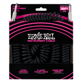 Ernie Ball 30ft Coiled Straight Instrument Cable, Black