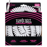 Ernie Ball 30ft Coiled Straight/Angle Instrument Cable, White