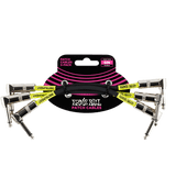 Ernie Ball 6" Angle Patch Cable 3 Pack, Black