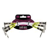 Ernie Ball 6" Angle Patch Cable 3 Pack, White