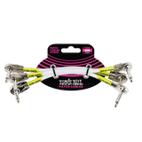 Ernie Ball 6" Flat Angle Patch Cable 3 Pack, White