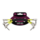 Ernie Ball 6" Flat Angle Patch Cable 3 Pack, Black,