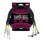 Ernie Ball 1.5ft Straight/Angle Patch Cable 3 Pack, Black