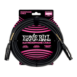 Ernie Ball 20ft Male Female XLR Microphone Cable in Black