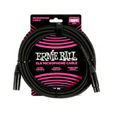Ernie Ball 15ft Braided Male Female XLR Microphone Cable in Black