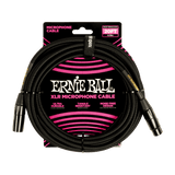 Ernie Ball 20ft Braided Male Female XLR Microphone Cable in Black