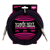 Ernie Ball 18ft Braided Straight Straight Inst Cable Purple Black