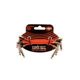 Ernie Ball 3” Flat Ribbon Patch Cable in Red 3-Pack