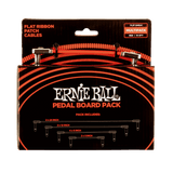Ernie Ball Flat Ribbon Patch Cables Pedalboard Red Multi-Pack