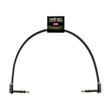 Ernie Ball 12" Flat Ribbon Stereo Patch Cable Black