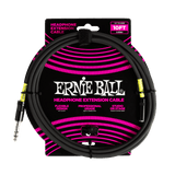 Ernie Ball Headphone Extension Cable 1/4 to 3.5mm 10ft - Black