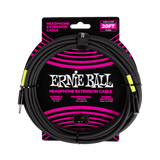 Ernie Ball Headphone Extension Cable 3.5mm to 3.5mm 20ft - Black