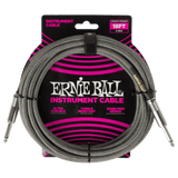 Ernie Ball Braided Instrument Cable Straight/Straight 18ft - Silver Fox