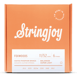 Stringjoy Foxwoods Super Light Gauge (11-52) Coated Phosphor Bronze Acoustic Guitar Strings