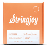 Stringjoy Foxwoods Medium Gauge (13-56) Coated Phosphor Bronze Acoustic Guitar Strings