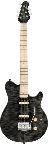 Sterling By Music Man Axis AX3 Electric Guitar - Stunning Flame Maple Top in Translucent Black Finish