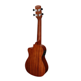 Martinez Southern Belle 6 Series Concert Ukulele - Solid Mahogany Top Electric Cutaway with Hard Case (Sunburst)