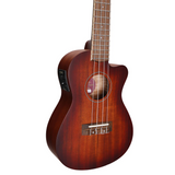 Martinez Southern Belle 6 Series Concert Ukulele - Solid Mahogany Top Electric Cutaway with Hard Case (Sunburst)