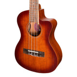 Martinez Southern Belle 6 Series Tenor Ukulele - Solid Mahogany Top Electric Cutaway with Hard Case (Sunburst)
