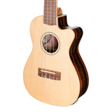Martinez Southern Belle 7 Series Concert Ukulele - Solid Spruce Top Electric Cutaway with Hard Case