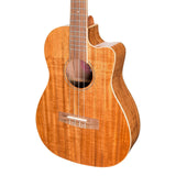 Martinez Southern Belle 8 Series Koa Electric Cutaway Baritone Ukulele with Hard Case (Natural Gloss)
