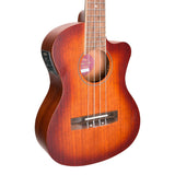 Martinez Southern Belle 6 Series Tenor Ukulele - Solid Mahogany Top Electric Cutaway with Hard Case (Sunburst)