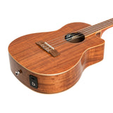 Martinez Southern Belle 8 Series Koa Electric Cutaway Baritone Ukulele with Hard Case (Natural Gloss)