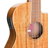 Martinez Southern Belle 8 Series Koa Electric Cutaway Baritone Ukulele with Hard Case (Natural Gloss)