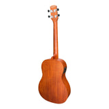 Martinez Southern Belle Electric Baritone Ukulele - Solid Mahogany Top with Hard Case (Sunburst)