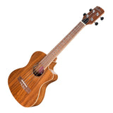 Martinez Southern Belle 8 Series Tenor Ukulele - Solid Koa Top Electric Cutaway with Hard Case (Natural Gloss)