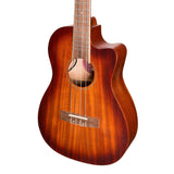 Martinez Southern Belle 6 Series Mahogany Electric Cutaway Baritone Ukulele with Hard Case (Sunburst)