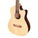 Martinez Southern Belle 7 Series Spruce Electric Cutaway Baritone Ukulele with Hard Case (Natural Gloss)