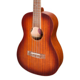 Martinez Southern Belle Electric Baritone Ukulele - Solid Mahogany Top with Hard Case (Sunburst)