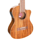 Martinez Southern Belle 8 Series Tenor Ukulele - Solid Koa Top Electric Cutaway with Hard Case (Natural Gloss)