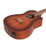 Martinez Southern Belle 6 Series Mahogany Electric Cutaway Baritone Ukulele with Hard Case (Sunburst)