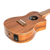 Martinez Southern Belle 8 Series Koa Electric Cutaway Concert Ukulele with Hard Case (Natural Gloss)