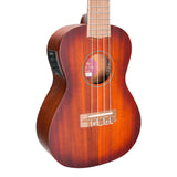 Martinez Southern Belle 6 Series Mahogany Electric Concert Ukulele with Hard Case (Sunburst)