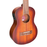 Martinez Southern Belle 6 Series Tenor Ukulele - Solid Mahogany Top Electric with Hard Case (Sunburst)