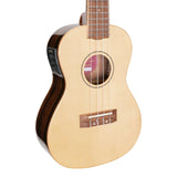 Martinez Southern Belle 7 Series Spruce Electric Concert Ukulele with Hard Case (Natural Gloss)