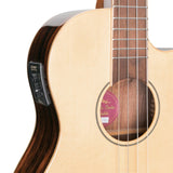 Martinez Southern Belle 7 Series Spruce Electric Cutaway Baritone Ukulele with Hard Case (Natural Gloss)