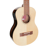 Martinez Southern Belle 7 Series Spruce Electric Tenor Ukulele with Hard Case (Natural Gloss)