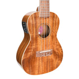 Martinez Southern Belle 8 Series Koa Electric Concert Ukulele with Hard Case (Natural Gloss)