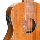 Martinez Southern Belle 8 Series Koa Electric Baritone Ukulele with Hard Case (Natural Gloss)