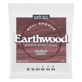 Ernie Ball Medium Light Earthwood Bell Bronze Acoustic Guitar Strings 12-54 Gauge