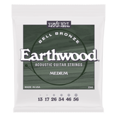 Ernie Ball Medium Earthwood Bell Bronze Acoustic Guitar Strings 13-56 Gauge