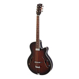 J&D Luthiers Hollow Body Archtop Cutaway Electric Guitar (Vintage Sunburst)