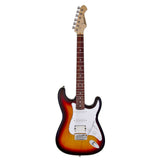 Aria STG-004 Series Electric Guitar in 3-Tone Sunburst with White Pickguard