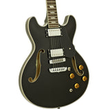 Aria TA-CLASSIC Semi-Hollow Electric Guitar in Black Gloss