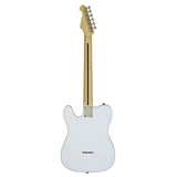 Aria 615-TL Series Semi-Hollow Electric Guitar in White Gloss